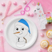 een chibi-sneeuwman papieren bordje (Feest)
