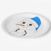 een chibi-sneeuwman papieren bordje (Gekanteld)