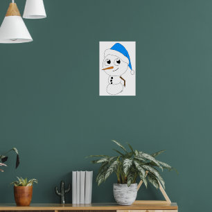 een chibi-sneeuwman poster