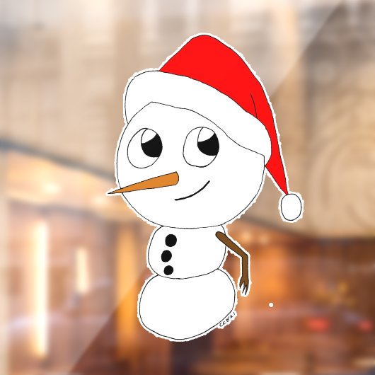 een chibi-sneeuwman raamsticker (Vel 2)