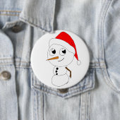 een chibi-sneeuwman ronde button 4,0 cm (In situ)