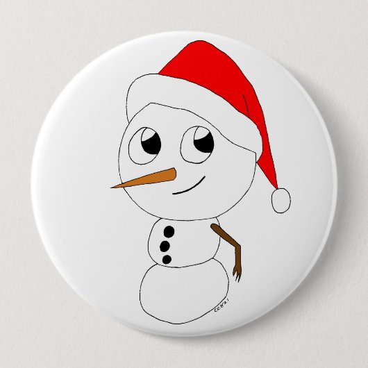 een chibi-sneeuwman ronde button 4,0 cm (Voorkant)
