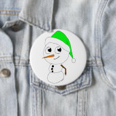 een chibi-sneeuwman ronde button 4,0 cm (In situ)