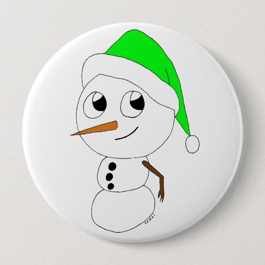 een chibi-sneeuwman ronde button 4,0 cm (Voorkant)