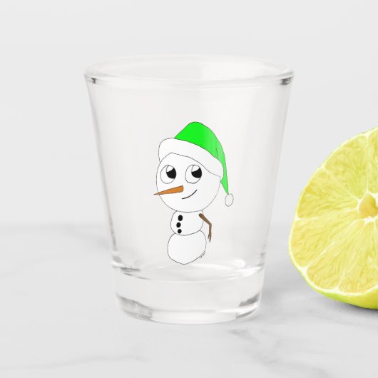 een chibi-sneeuwman shot glas (Voorkant)