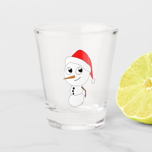 een chibi-sneeuwman shot glas (Voorkant)
