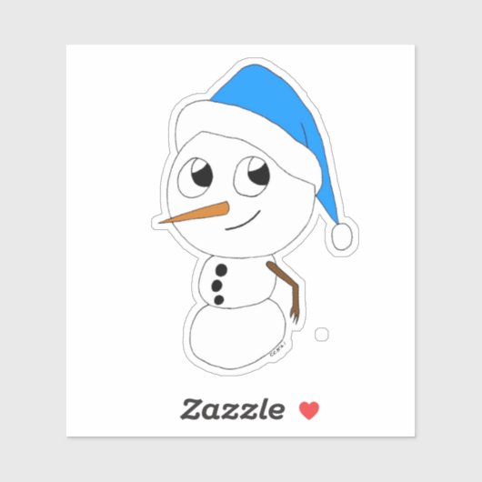 een chibi-sneeuwman    sticker (Vel)