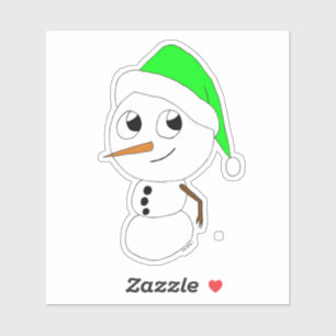 een chibi-sneeuwman sticker