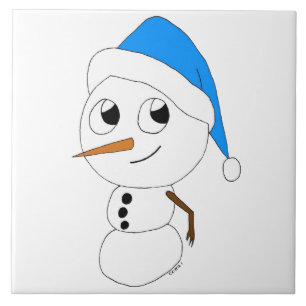 een chibi-sneeuwman tegeltje