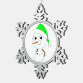 een chibi-sneeuwman tin sneeuwvlok ornament (Rechts)