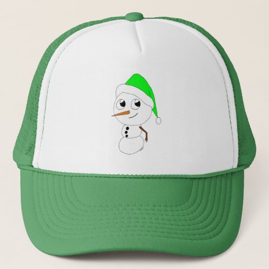 een chibi sneeuwman   trucker pet (Voorkant)
