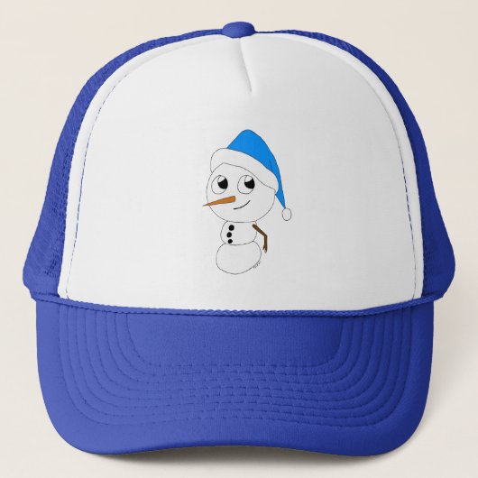 een chibi sneeuwman   trucker pet (Voorkant)