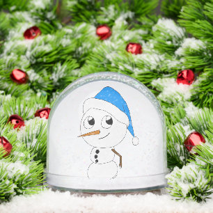 een chibi-snowman-ornament sneeuwbol