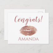 Een chic en meisjesachtige lippenstiftprint gefeli briefkaart (Voorkant / Achterkant)