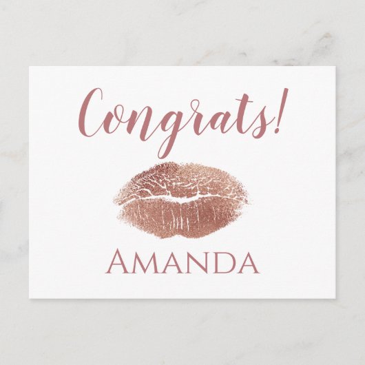 Een chic en meisjesachtige lippenstiftprint gefeli briefkaart (Voorkant)