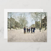 EEN CHICAGO WINTER LINCOLN PARK 1897 KINDEREN KLEU BRIEFKAART (Voorkant / Achterkant)