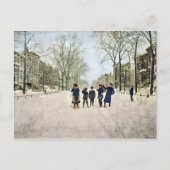 EEN CHICAGO WINTER LINCOLN PARK 1897 KINDEREN KLEU BRIEFKAART (Voorkant)
