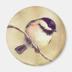 ÉÉN CHICKADEES VAN SHARON SHARPE MAGNEET