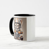 Een chihuahua-hond die alles wil scheuren. mok (Voorkant links)