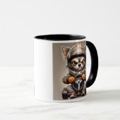 Een chihuahua-hond die alles wil scheuren. mok (Voorkant rechts)