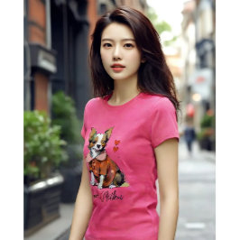 Een chihuahua op een Valentijnsdag kaart, T-shirt