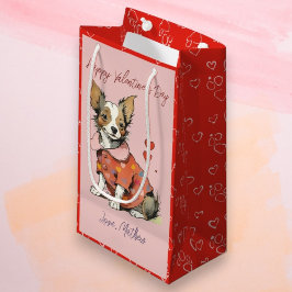 Een chihuahua op een Valentijnsdag Klein Cadeauzakje