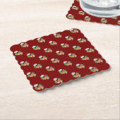 Een chili kerst op het strand kartonnen onderzetters (Gebogen)