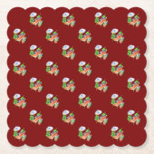 Een chili kerst op het strand kartonnen onderzetters (Voorkant)