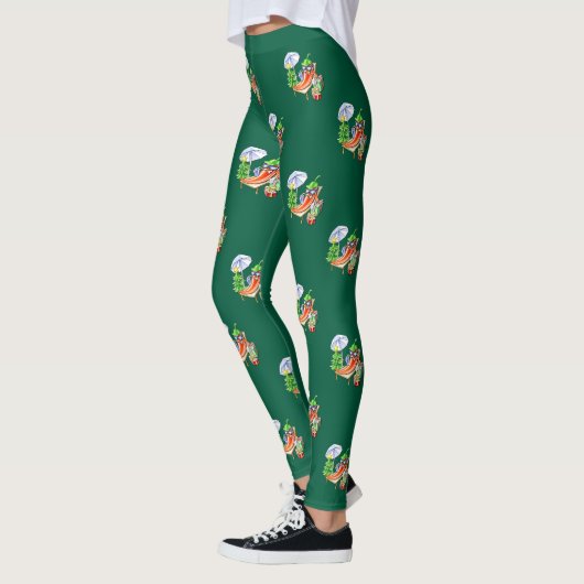 Een chili kerst op het strand leggings (Links)
