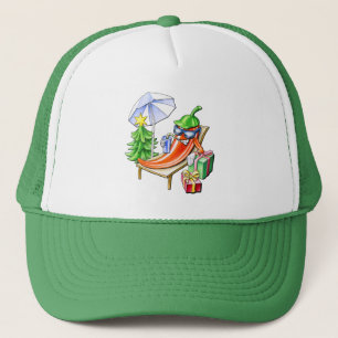 Een chili kerst op het strand trucker pet