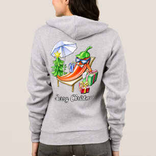 Een chili vrolijke kerst onder zonnescherm en boom hoodie