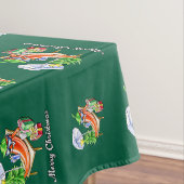 Een chili vrolijke kerst onder zonnescherm en boom tafelkleed (Voorbeeld)