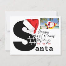 Een Chill & Cosy Santa op een strand & spel letter