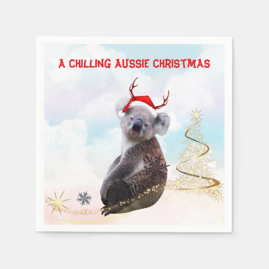 Een chilling Aussie Christmas Koala Servet (Voorkant)