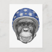 Een chimpansee-motorfietser briefkaart (Voorkant)