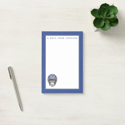 Een chimpansee-motorfietser | Jouw namen toevoegen Post-it® Notes (Kantoor)
