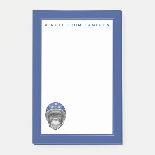 Een chimpansee-motorfietser | Jouw namen toevoegen Post-it® Notes (Voorkant)
