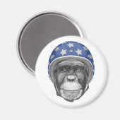 Een chimpansee-motorfietser magneet (Voorkant / Achterkant)