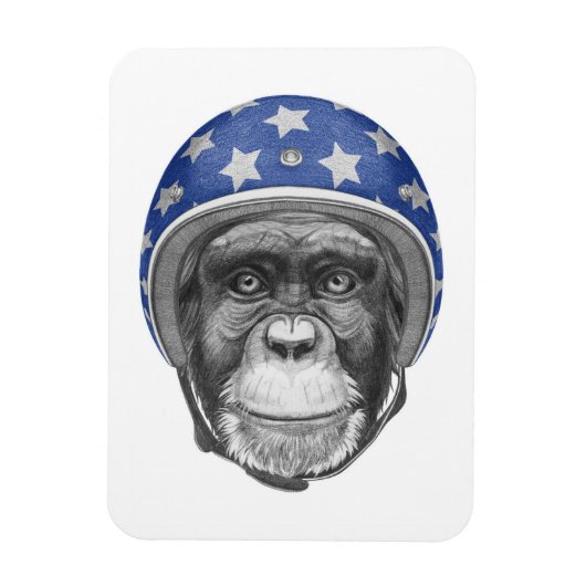 Een chimpansee-motorfietser magneet (Verticaal)