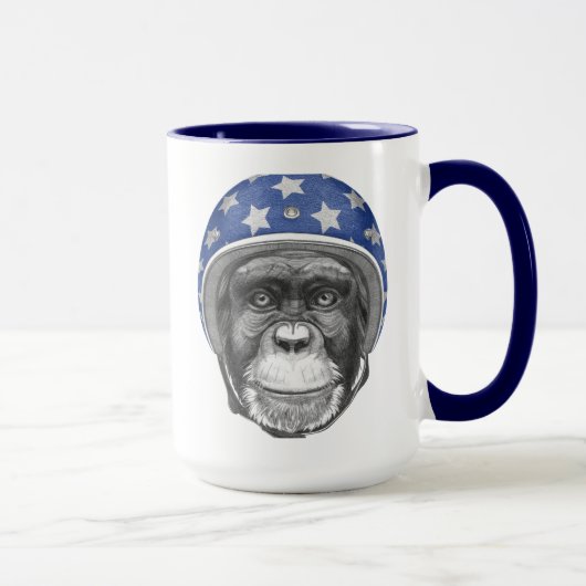 Een chimpansee-motorfietser mok (Rechts)