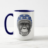 Een chimpansee-motorfietser mok (Links)