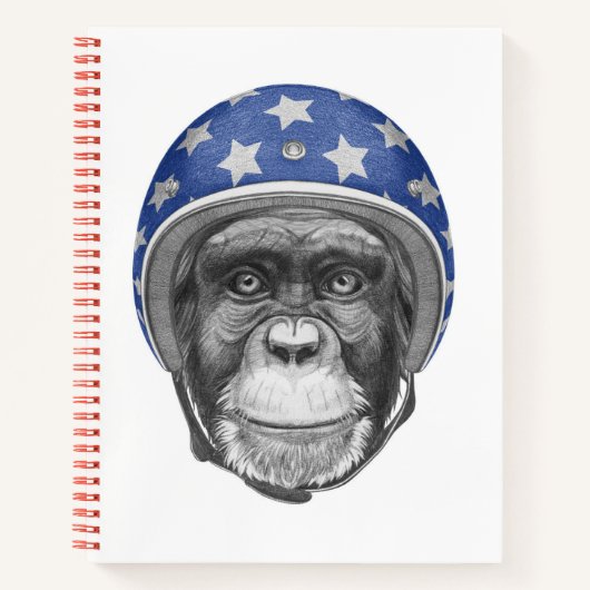 Een chimpansee-motorfietser notitieboek (Voorkant)