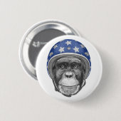 Een chimpansee-motorfietser ronde button 5,7 cm (Voorkant /achterkant)