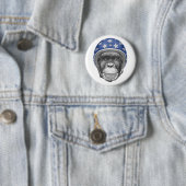 Een chimpansee-motorfietser ronde button 5,7 cm (In situ)