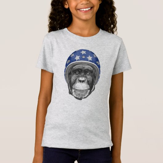 Een chimpansee-motorfietser t-shirt (Voorkant)