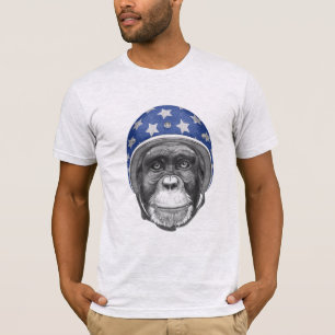 Een chimpansee-motorfietser t-shirt