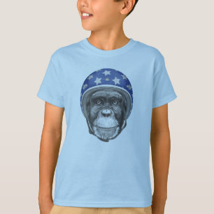Een chimpansee-motorfietser t-shirt