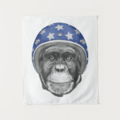 Een chimpansee-motorfietser wandkleed (Voorkant)