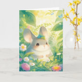 Een Chinchilla in de natuur omhelzing Kaart (Gele Bloem)