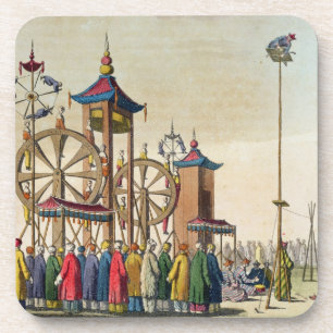 Een Chinees circus, illustratie van Le Costume An Bier Onderzetter